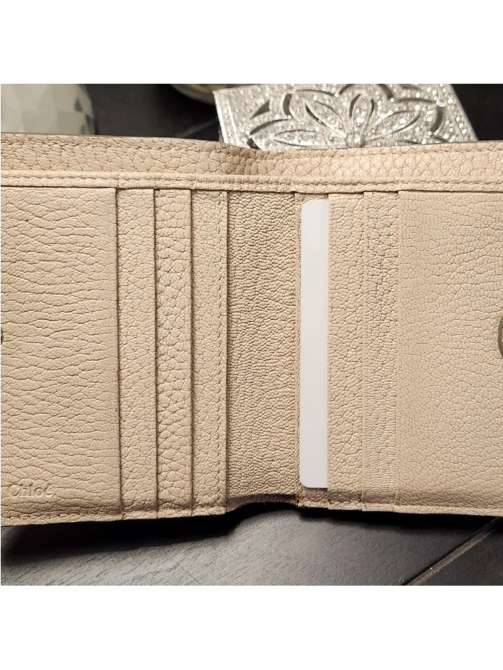 CHLOE Drew Pebbled Grain Turlock Wallet with COA